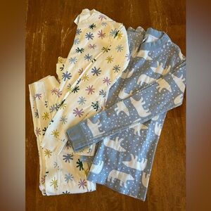 Two pair girl’s Hanna Andersson organic pajama sets size 10